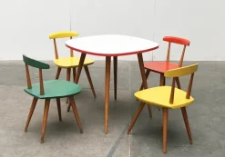 Pamono Children's Table & Chairs Set by Karla Drabsch for Kleid & Raum, 1950s, Set of 5 New