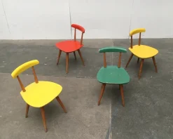 Pamono Children's Table & Chairs Set by Karla Drabsch for Kleid & Raum, 1950s, Set of 5 New