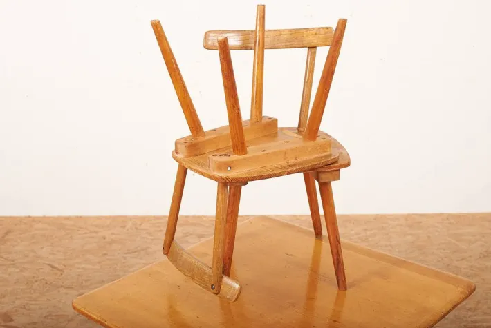 Pamono Childrens Table and Chairs by Jacob Müller for Wohnhilfe, Set of 3 Discount