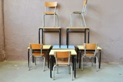 Pamono Child's Desk and Chair in Blue, Set of 2 Online