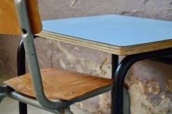 Pamono Child's Desk and Chair in Blue, Set of 2 Online