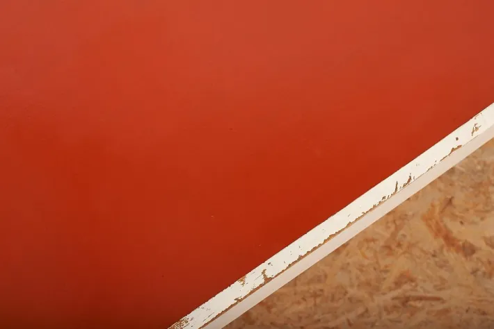 Pamono Child's Desk with White Molded Wood Legs and Wood & Red Linoleum Top, 1950s or 1960s Outlet
