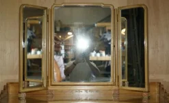 Pamono Chinese Chinoiserie Walnut Dressing Table and Stool, 1920s, Set of 2 Outlet