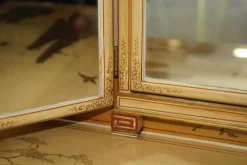 Pamono Chinese Chinoiserie Walnut Dressing Table and Stool, 1920s, Set of 2 Outlet