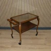 Pamono Chippendale Style Serving Bar Cart in Wicker and Glass, 1960s Discount