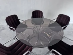 Pamono Chrome Dining Table and Chairs attributed to Gastone Rinaldi for Rima, 1970s, Set of 6 Discount