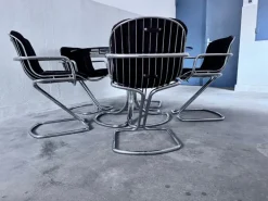 Pamono Chrome Dining Table and Chairs attributed to Gastone Rinaldi for Rima, 1970s, Set of 6 Discount