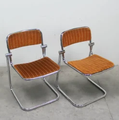 Pamono Chromed Metal Dining Chairs, 1960s, Set of 4 New