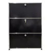 Pamono Chrome-Plated and Black Metal Wall Cabinet by Fritz Haller for USM Haller, 1980s Online