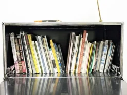 Pamono Chrome-Plated and Black Metal Wall Cabinet by Fritz Haller for USM Haller, 1980s Online