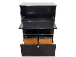 Pamono Chrome-Plated and Black Metal Wall Cabinet by Fritz Haller for USM Haller, 1980s Online