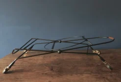 Pamono Circular Teak and Metal Folding Serving Trolley from Ary Fanerprodukter, Sweden, 1960s Sale