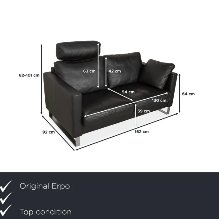 Pamono CL 500 Leather Two-Seater Sofa from Erpo Outlet
