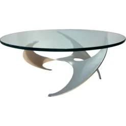 Pamono Coffee Table in Aluminum and Glass by Knut Hesterberg for Ronald Schmitt, Germany, 1960s