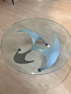 Pamono Coffee Table in Aluminum and Glass by Knut Hesterberg for Ronald Schmitt, Germany, 1960s