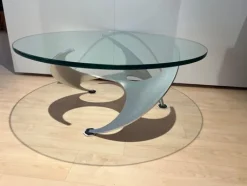 Pamono Coffee Table in Aluminum and Glass by Knut Hesterberg for Ronald Schmitt, Germany, 1960s