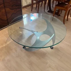 Pamono Coffee Table in Aluminum and Glass by Knut Hesterberg for Ronald Schmitt, Germany, 1960s