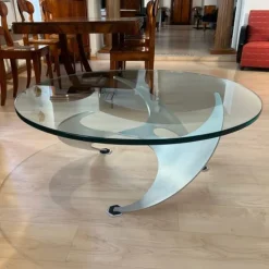 Pamono Coffee Table in Aluminum and Glass by Knut Hesterberg for Ronald Schmitt, Germany, 1960s