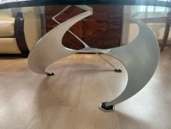 Pamono Coffee Table in Aluminum and Glass by Knut Hesterberg for Ronald Schmitt, Germany, 1960s