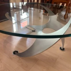 Pamono Coffee Table in Aluminum and Glass by Knut Hesterberg for Ronald Schmitt, Germany, 1960s