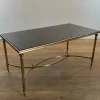 Pamono Coffee Table in Brass and Black Lacquered Glass by Maison Jansen Sale
