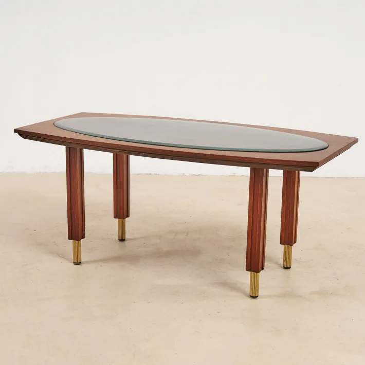 Pamono Coffee Table with Glass Top, 1970s