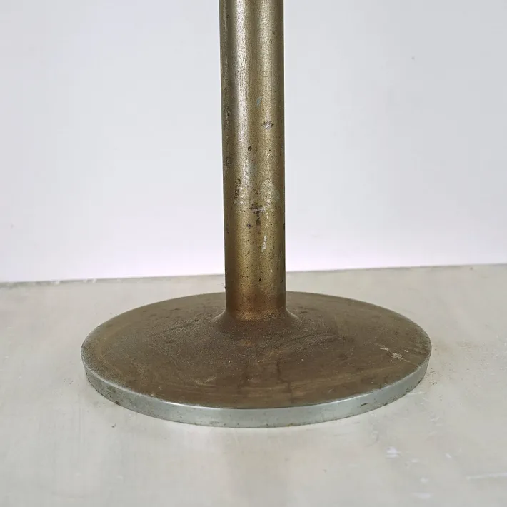 Pamono Coffee Table with Heavy Metal Base and Teak Wood Top, 1970s Clearance