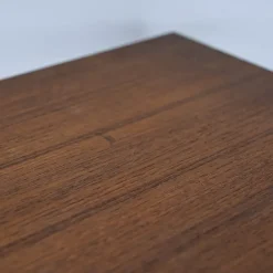 Pamono Coffee Table with Heavy Metal Base and Teak Wood Top, 1970s Clearance