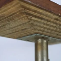 Pamono Coffee Table with Heavy Metal Base and Teak Wood Top, 1970s Clearance