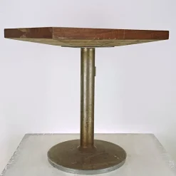 Pamono Coffee Table with Heavy Metal Base and Teak Wood Top, 1970s Clearance