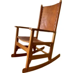 Pamono Cognac Leather Rocking Chair by Arte Sano, Colombia, 1970s Outlet