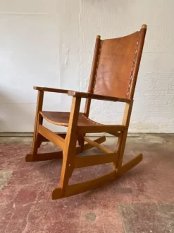 Pamono Cognac Leather Rocking Chair by Arte Sano, Colombia, 1970s Outlet
