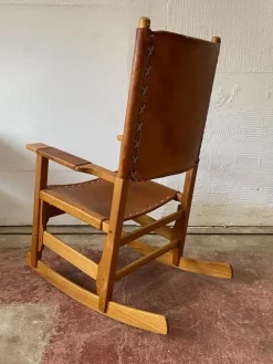Pamono Cognac Leather Rocking Chair by Arte Sano, Colombia, 1970s Outlet