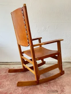 Pamono Cognac Leather Rocking Chair by Arte Sano, Colombia, 1970s Outlet