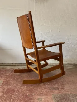 Pamono Cognac Leather Rocking Chair by Arte Sano, Colombia, 1970s Outlet
