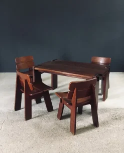 Pamono Constructivist Oak Dining Table, Belgium, 1960s Clearance