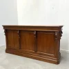 Pamono Counter in Elm Wood with Carved Details