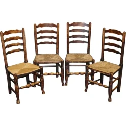 Pamono Country House Dining Chairs in Oak, Set of 4 Discount