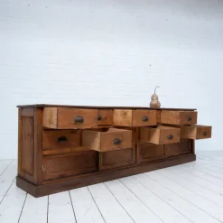 Pamono Craft Cabinet with Drawers and Sliding Doors, 1900s New