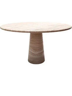 Pamono Cream Travertine Round Dining Table from My Habitat Design Sale