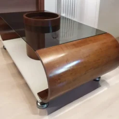 Pamono Curved Central Round Liquor Table, 1970s Clearance