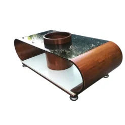 Pamono Curved Central Round Liquor Table, 1970s Clearance