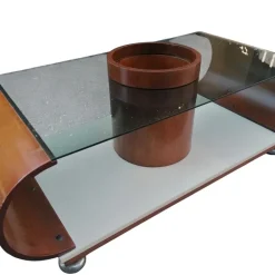 Pamono Curved Central Round Liquor Table, 1970s Clearance