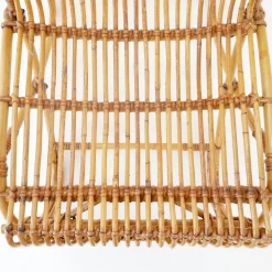 Pamono Curved Rattan and Bamboo Armchair, 1950s-1960s New