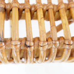 Pamono Curved Rattan and Bamboo Armchair, 1950s-1960s New