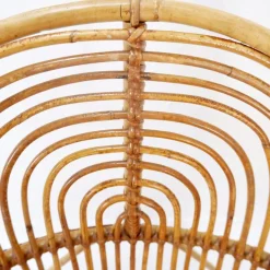 Pamono Curved Rattan and Bamboo Armchair, 1950s-1960s New