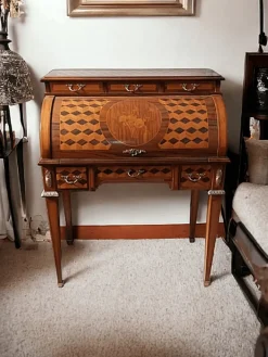 Pamono Cylinder Secretaire with Bronze Inlays and Friezes Clearance