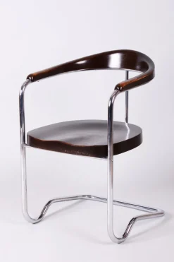 Pamono Czech Bauhaus Beech Armchair attributed to Ladislav Žák for H. Gottwald, 1930s