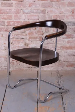 Pamono Czech Bauhaus Beech Armchair attributed to Ladislav Žák for H. Gottwald, 1930s
