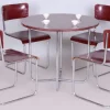 Pamono Czech Bauhaus Chrome Dining Table and Chairs attributed to Hynek Gottwald, 1930s, Set of 5